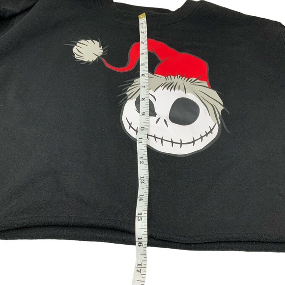 Disney Tim Burton Nightmare Before Christmas Raw Hem Crop pullover sweatshirt XL - Picture 7 of 9